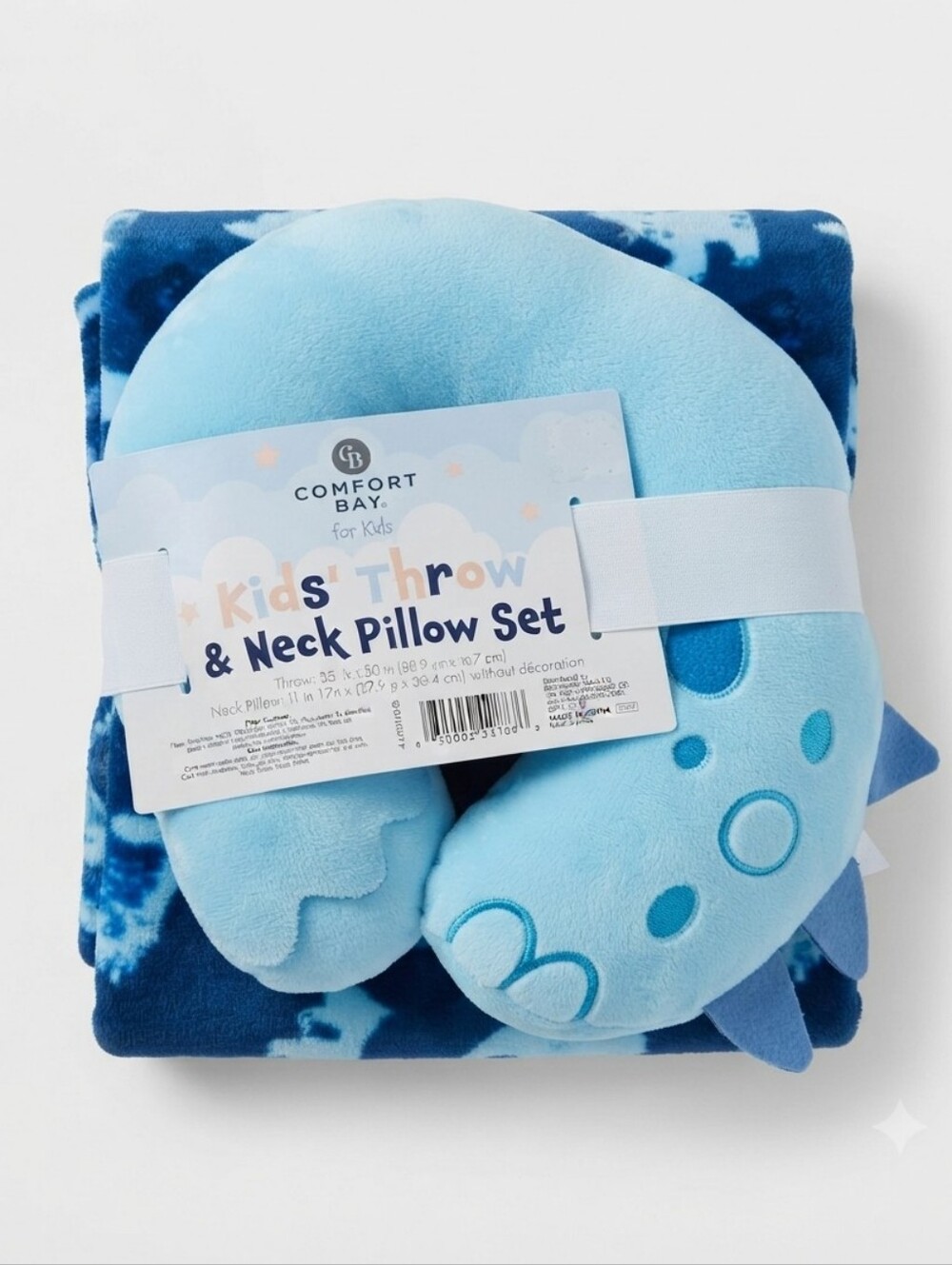 NWT Comfort Bay Kids Dinosaur Throw & Neck Pillow Set